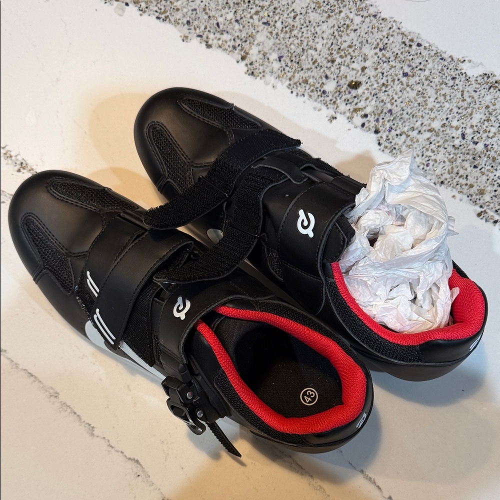 Peloton Black and White Cycling Shoes
